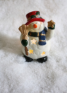 雪中雪人天空季节玩具白色季节性男人童年乐趣图片