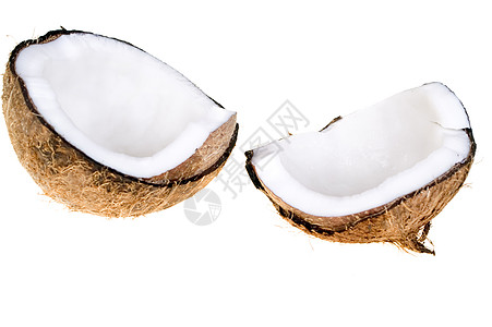 孤立的椰子食物水果热带坚果棕榈异国白色情调纤维饮食图片