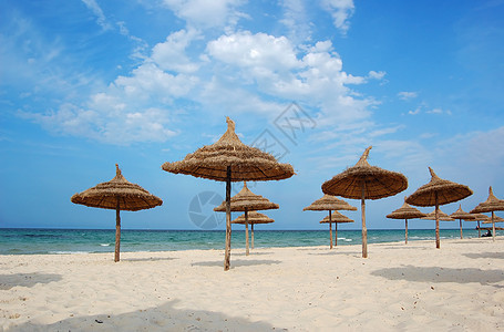 苏斯市海滩情调享受阳伞异国太阳天空游泳海景热带日光浴图片