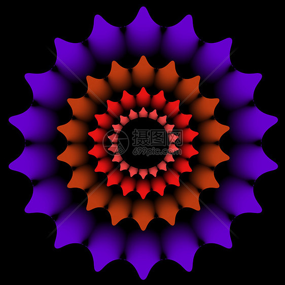 共心圆圈橙子几何学插图背景黑色紫色同心图片