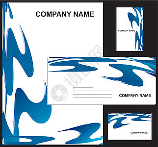 商业文具设计笔记身份空白公司插图蓝色创造力墙纸团体办公室背景图片