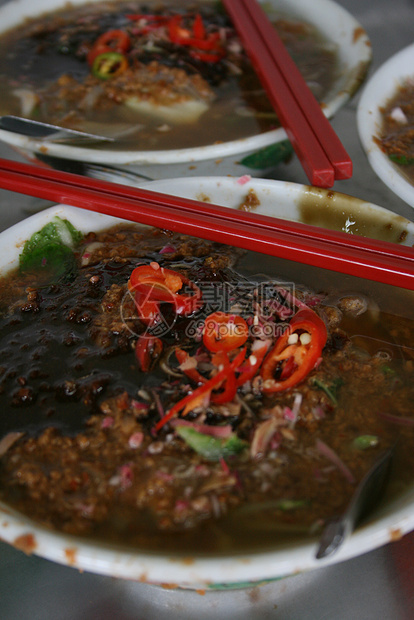 佩南拉克萨辣椒食物小吃叻沙红色图片