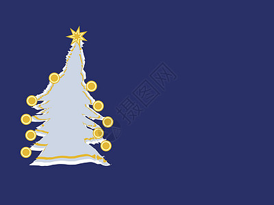 圣诞树庆典蓝色背景图片