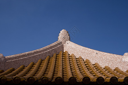 中国屋顶寺庙宗教旅行信仰艺术瓷砖背景图片