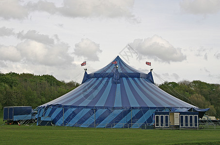 马戏团帐篷娱乐戒指帆布场地蓝色图片