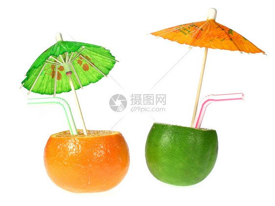 饮假日情调异国水果雨伞管子图片