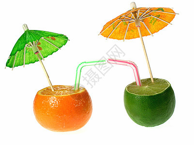 饮雨伞管子假日水果情调异国图片