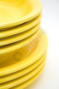 黄色板块堆叠拼盘陶器食物服务盘子白色菜肴营养图片