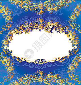 装饰性蓝花框架图片
