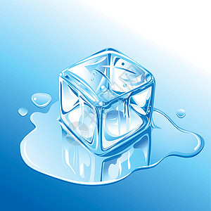 冰锥体反射冰箱绘画正方形水晶气泡苏打水坑液体蓝色图片