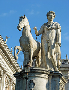 坎皮多戈里奥广场的 罗马规约男生艺术品雕塑旅行马术石头博物馆建筑学旅游广场图片