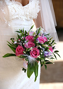 婚礼花束花店玫瑰戒指家庭婚姻手套花朵新娘裙子传统图片