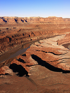 犹他州Canyonland国家公园河岩石橙子台面照片风景天线峡谷沙漠图片