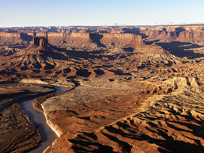 犹他州Canyonland国家公园河橙子天线风景沙漠台面岩石峡谷水平照片旅行图片