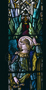 天使3号红色玻璃窗彩色古董建筑学窗户宗教祷告玻璃信仰图片