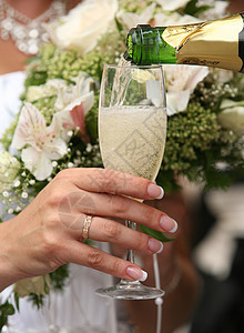 香槟杯婚姻周年玫瑰珠子玻璃婚礼奢华纪念日生活白色图片