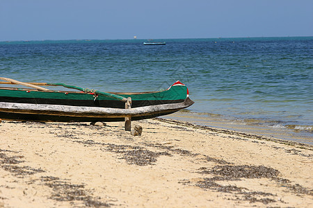 海滩的独木舟背景图片