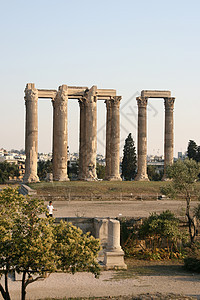 宙斯神庙树木岩石柱子爬坡大理石地标剧院旅行纪念碑历史图片