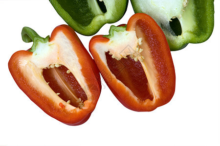 红绿生活方式青椒绿色色彩蔬菜食物横截面红色胡椒图片
