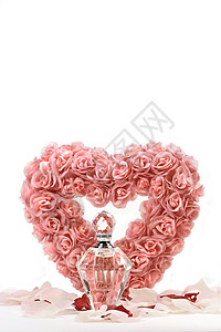粉红玫瑰花束瓶美丽的新鲜高清图片