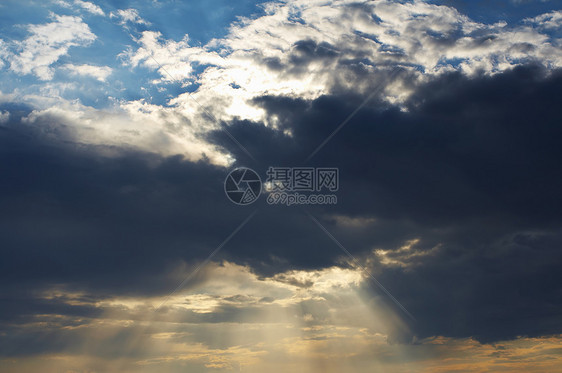 云天空戏剧性太阳天堂图片