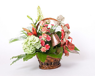 篮花农业植物学环形园艺磁带花束礼物花朵装饰风景图片