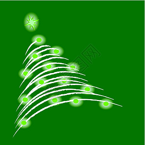 圣诞树树说明冰壶旋转装饰品流光插图传统明信片喜庆星星缠绕图片