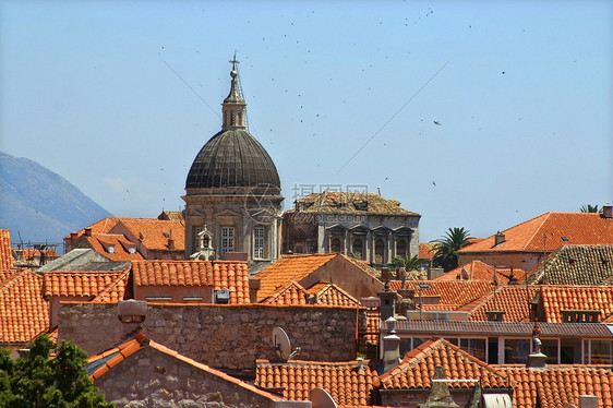 屋顶瓷砖城市教会制品卵石港口黏土旅行陶瓷大教堂橙子图片