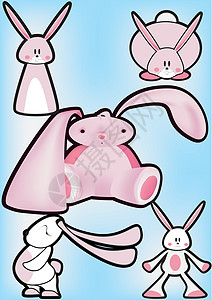 粉红兔子套装图片