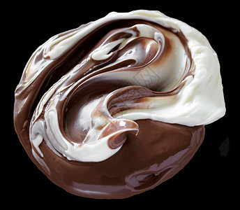 巧克力旋转曲线合并螺旋食物漩涡牛奶白色棕色图片