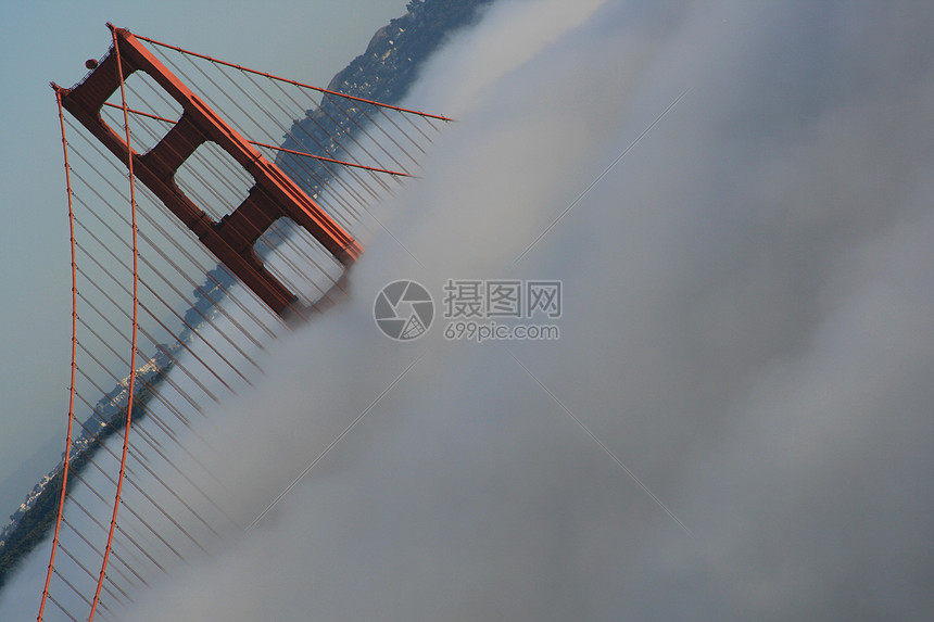 旧金山金门大桥沿岸旅游地方交通日落旅行假期钢缆运输图片