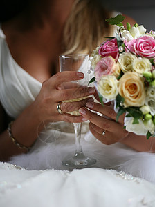 婚礼花束女士家庭裙子花店新娘婚姻戒指已婚玫瑰粉色图片