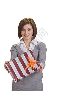 提供礼品盒的妇女生日青少年条纹盒子礼物客户顾客丝带女士展示图片