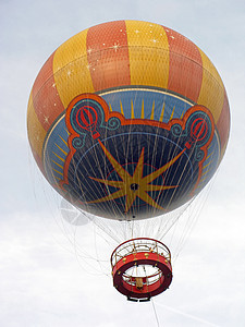 热气球天堂乐趣天线红色漂浮热气天空蓝色航空篮子图片