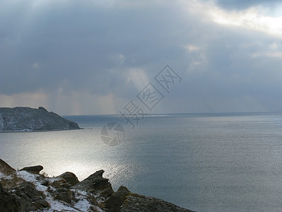 海 海和云云海景海滩旅游光束岩石小路反射地平线海浪假期图片