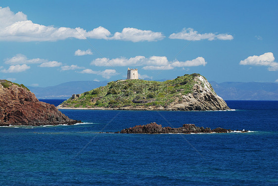 海上堡垒蓝色海岸线灯塔旅行巨石港口海洋光束波浪海滩图片