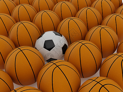 足球和篮球游戏渲染白色黑色运动图片