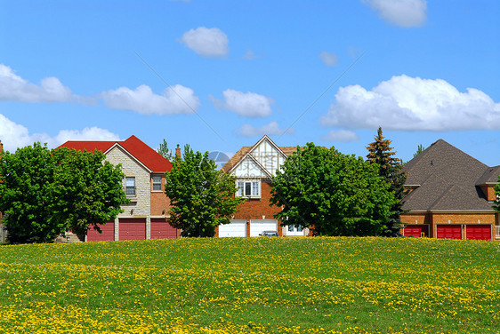 住宅住房生活草地家园公园城市房屋财产奢华建筑学蓝色图片