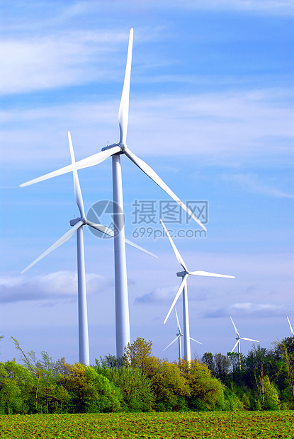 风力涡轮机来源旋转蓝色风车涡轮生态农场活力场地工程图片