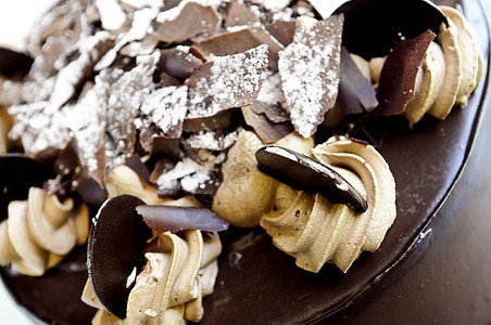 巧克力蛋糕巧克力鞭打糖果装潢食物甜点面包宏观诱惑款待图片