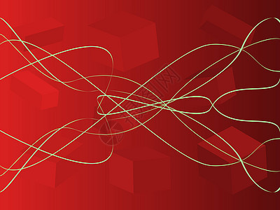 红色和绿色抽象背景行程盒子曲线立方体插图图片