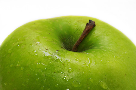 白色背景上的美丽绿苹果Name小吃甜点果汁水果圆圈美食绿色食物图片