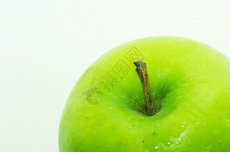 白色背景上的美丽绿苹果Name果汁食物甜点圆圈水果小吃绿色美食图片