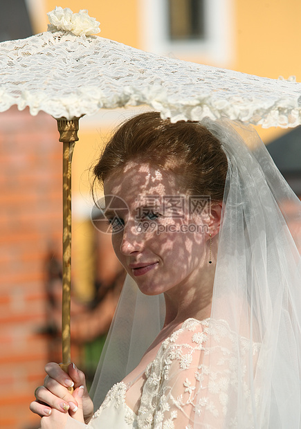 美丽的新娘项链眼睛棕褐色反射已婚花花边阴影女士生活裙子图片