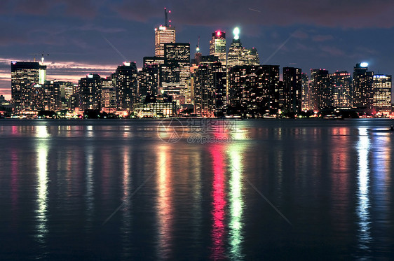 多伦多天线夜生活建筑物建筑学港口商业日落全景景观天空风景图片
