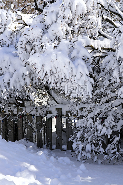 冬季房屋围栏图片
