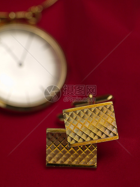 袖扣链接数字红色金属金子钟表古董宏观手表乡愁时间图片