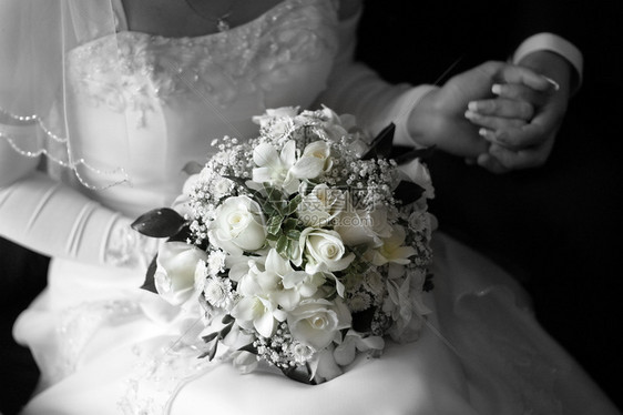 婚礼花束花店戒指女士白色玫瑰女性手套粉色婚姻已婚图片