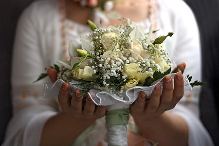 婚礼花束婚姻手套家庭花店传统戒指磁带女性女士粉色图片