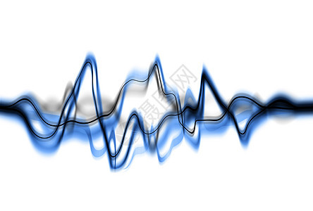 电子电波摘要推介会展示辉光波形正弦波脉冲蓝绿色音乐海浪液体图片